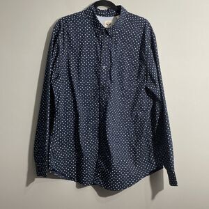 Dockers Size XL Blue Floral Long Sleeve Shirt Laid-Back Versatile